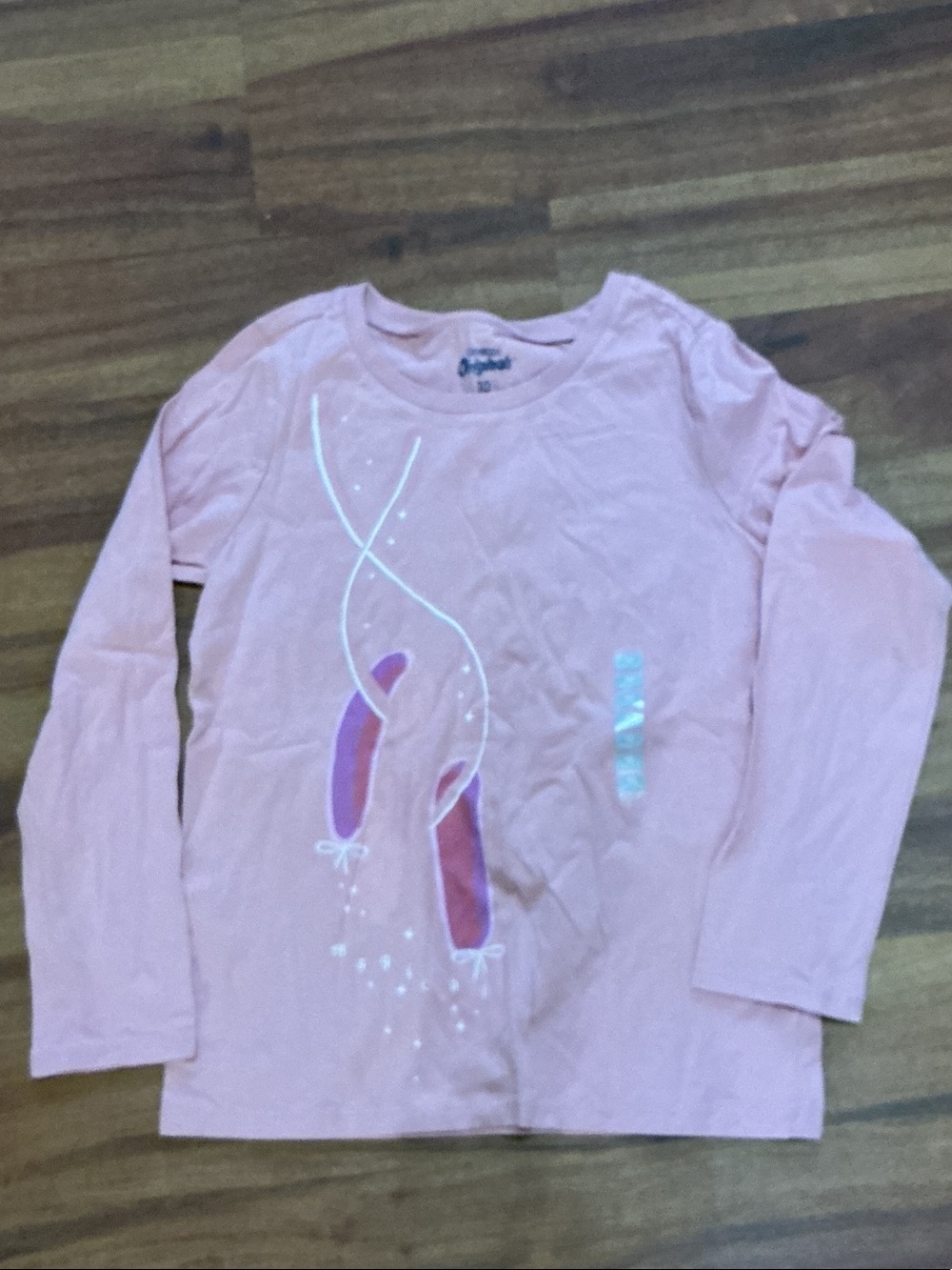 Oshkosh nwt Girls' Pink Ballet Slipper Long-Sleeve Tee